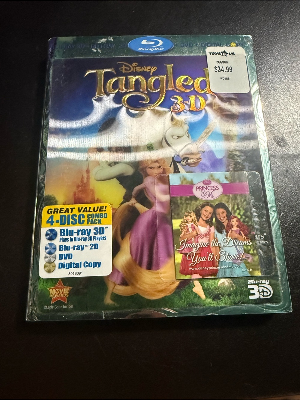 Walt Disney Tangled 3D Blu-ray DVD 4-Disc Combo - Tested (bx5)